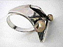 Sterling silver ring 925 with bronze