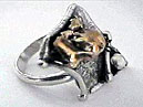 Sterling silver ring 925 with bronze